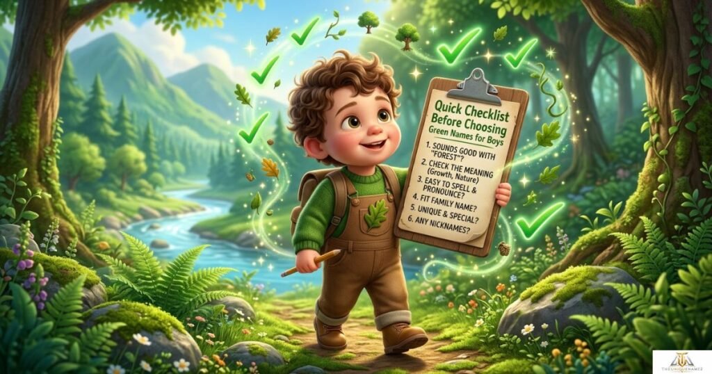Quick Checklist Before Choosing Green Names for Boys