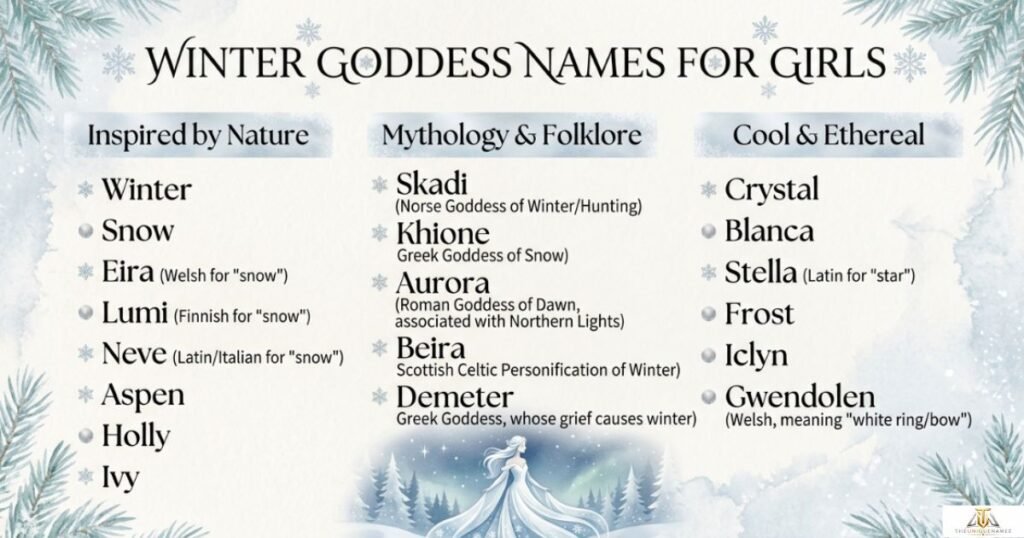 Winter Goddess Names for Girls
