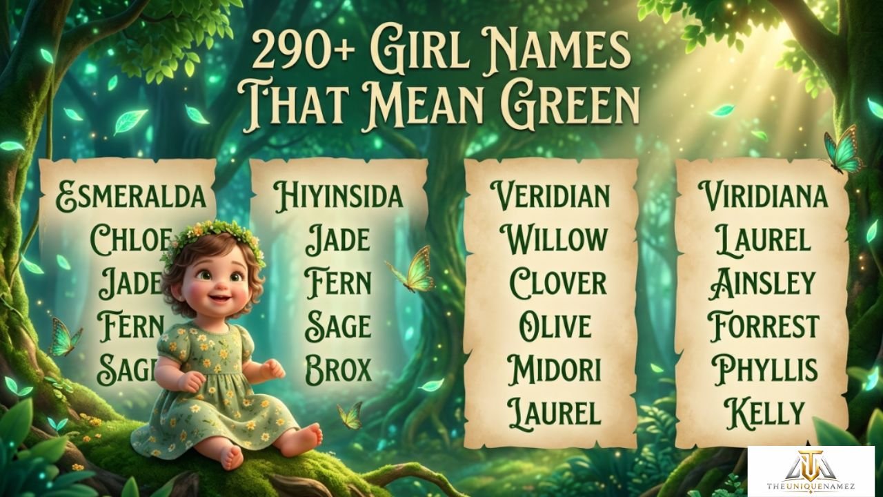 290+ Girl Names That Mean Green: Beautiful, Unique & Nature-Inspired Baby Names