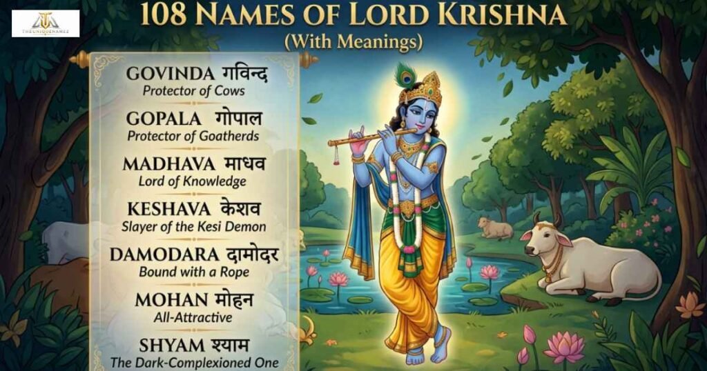108 Names of Lord Krishna with Meanings