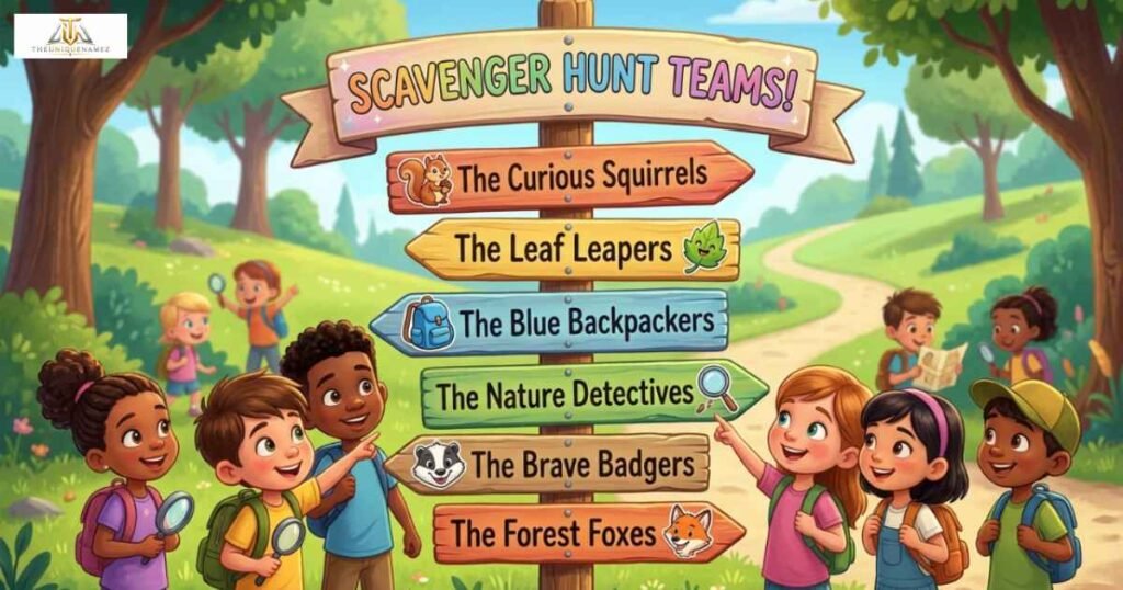 Kids Scavenger Hunt Team Names