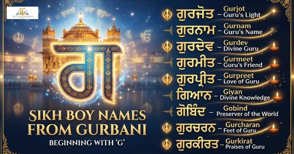 Sikh Boy Names from Gurbani with G