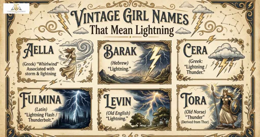 Vintage Girls Names That Meaning lightning